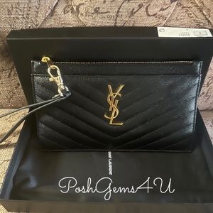 Authentic Yves Saint Laurent Zippered Clutch
